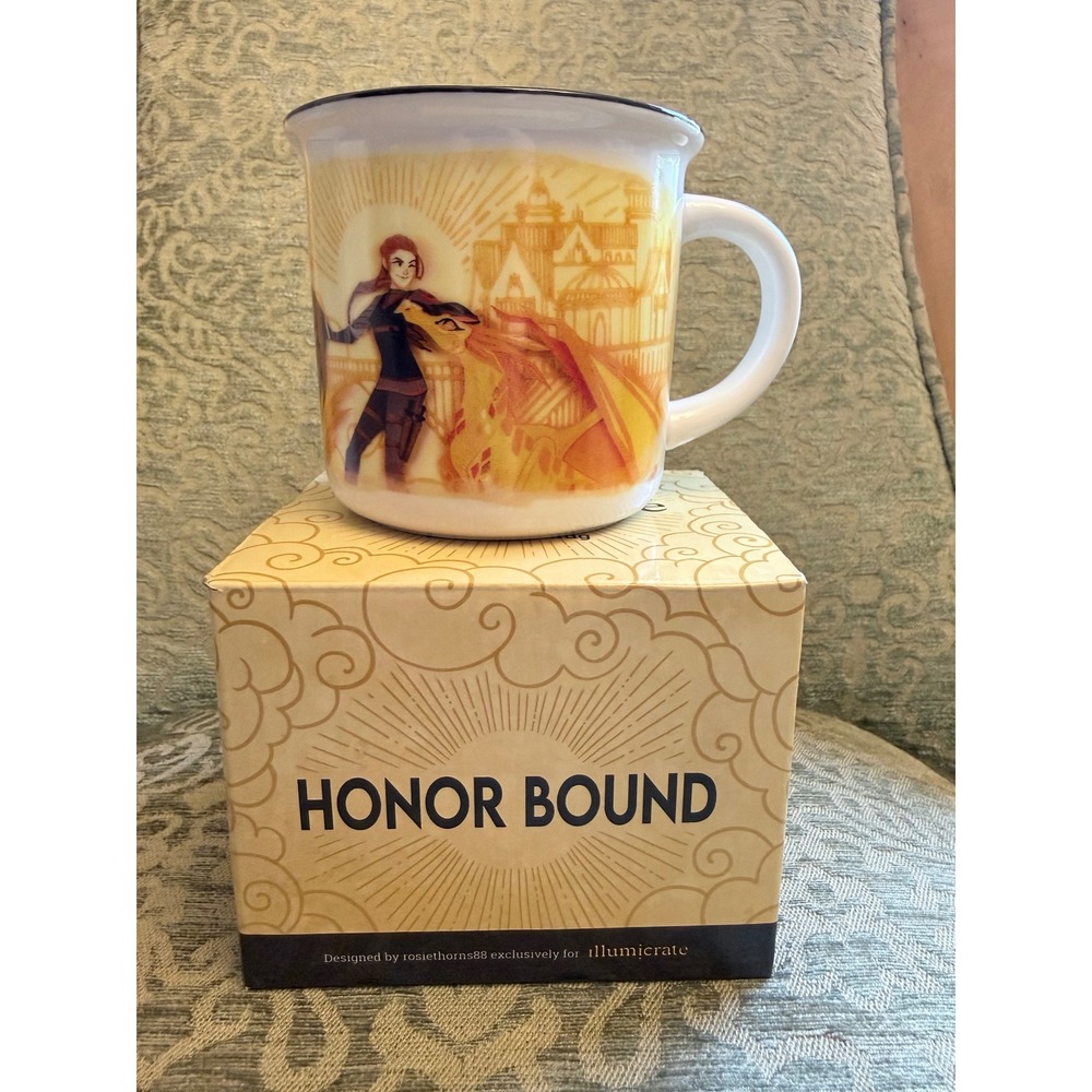 Illumicrate Honor Bound Exclusive Mug RosieThorns88 Dragon Fantasy Coffee Cup